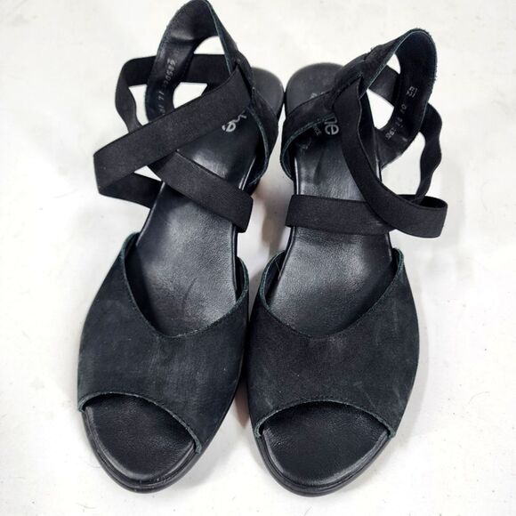 Arche France Mitya Nubuck Leather Cross Front Heel Elastic Sandal 12 42 - Picture 4 of 7